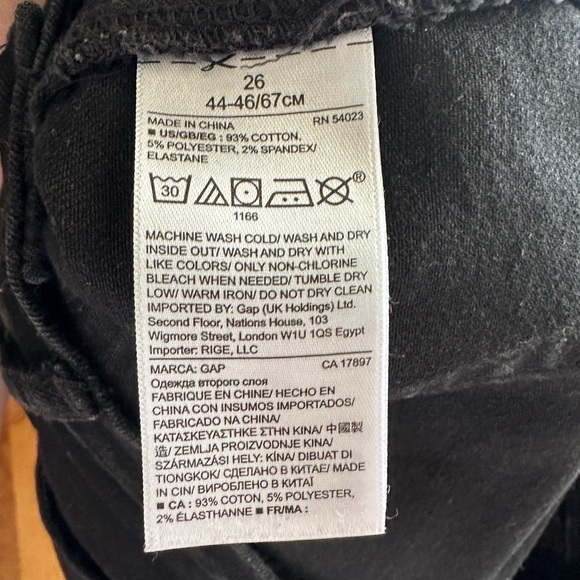 Women’s GAP 1969 Black Straight Denim Jeans Size 26 - Picture 6 of 6